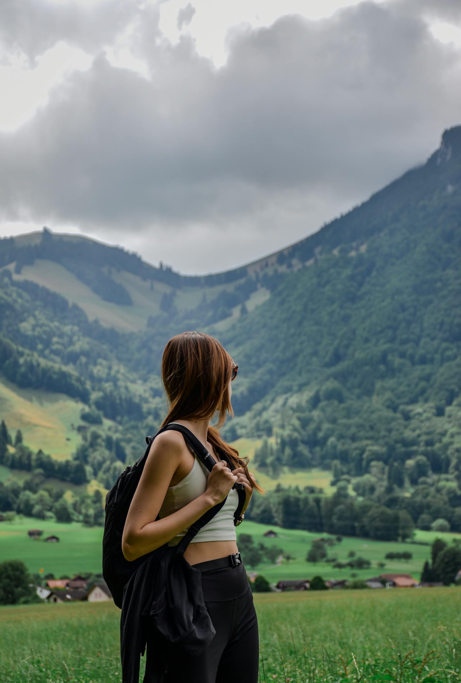 Swiss alpine fashion portrait.